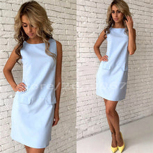 Load image into Gallery viewer, Fake Pocket Sleeveless Casual Tank Dress