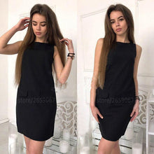 Load image into Gallery viewer, Fake Pocket Sleeveless Casual Tank Dress