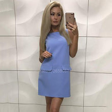 Load image into Gallery viewer, Fake Pocket Sleeveless Casual Tank Dress