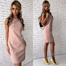 Load image into Gallery viewer, Fake Pocket Sleeveless Casual Tank Dress