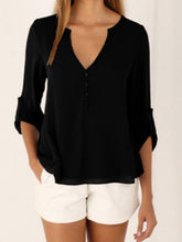Load image into Gallery viewer, Plus Size Maternity V-neck Chiffon Blouse Summer Fashion Casual Slim Shirts